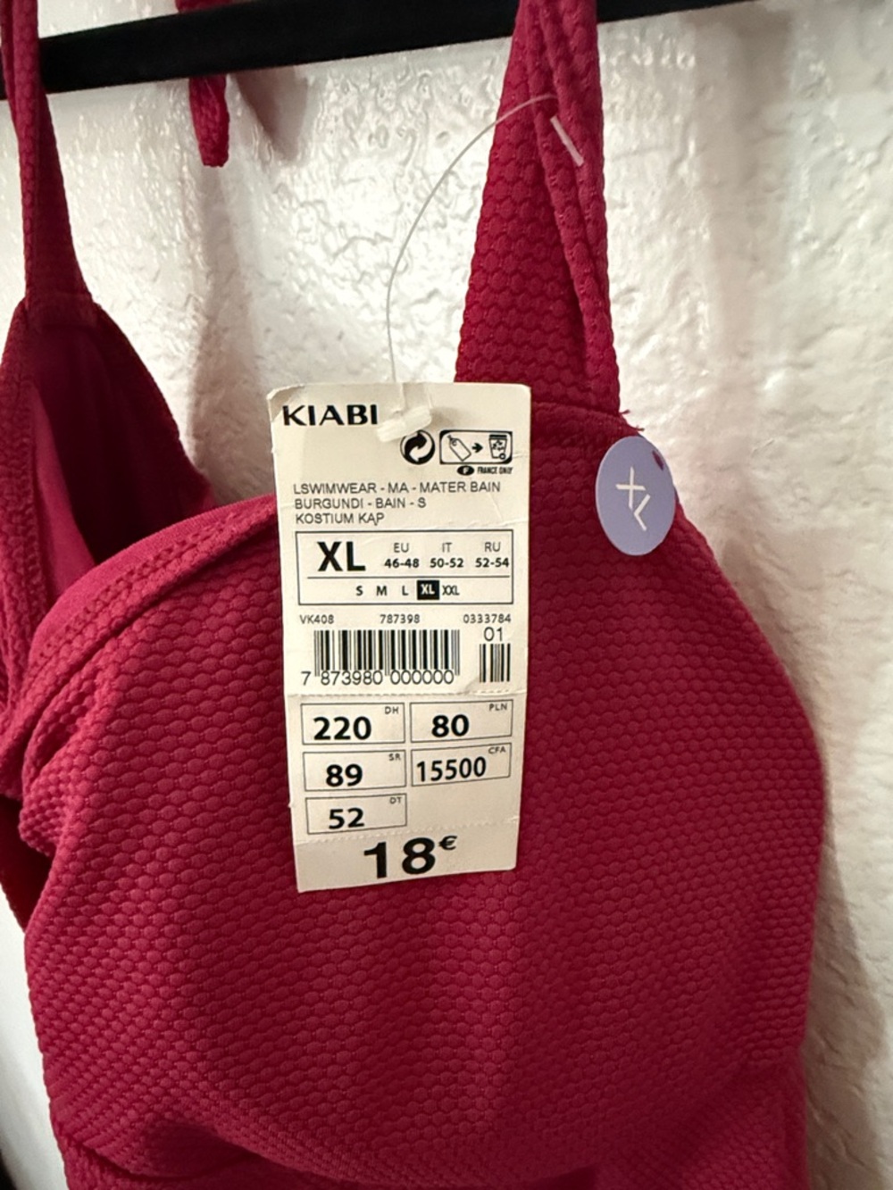 Halter One-Piece Swimsuit in Raspberry - Picture 4 of 4